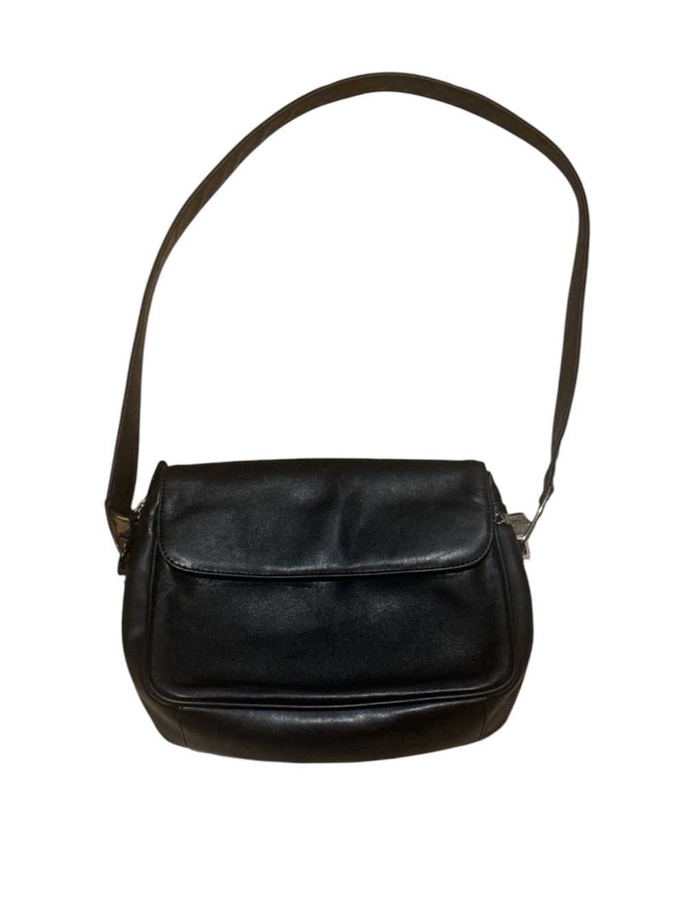 MADISON STUDIO Classic Black Leather Shoulder Bag Purse